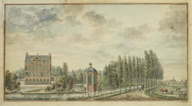 206379 Gezicht over de Vaartsche Rijn op de voorgevel van het huis De Wiers bij Vreeswijk met een landschappelijk ...
